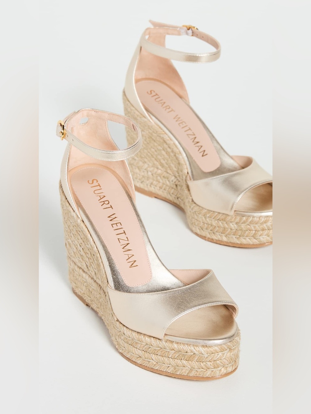 Stuart Weitzman | Nudist Curve Espadrille Wedge Sandal in Gold 9.5